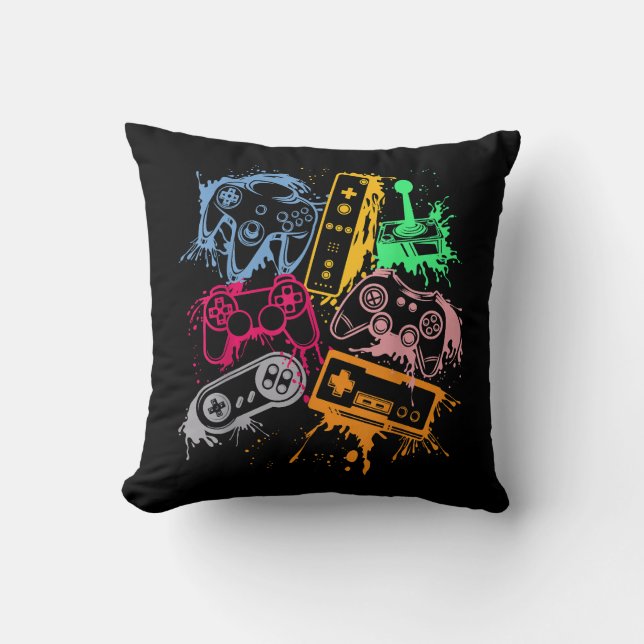 Video Game Console Controllers Retro 80's 90's Arc Cushion (Front)