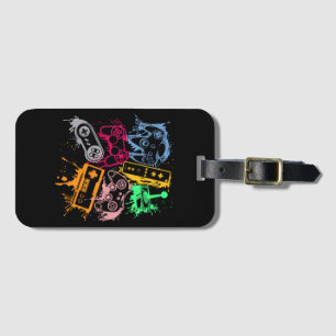 Video Game Console Controllers Retro 80's 90's Arc Luggage Tag