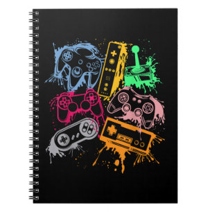 Video Game Console Controllers Retro 80's 90's Arc Notebook