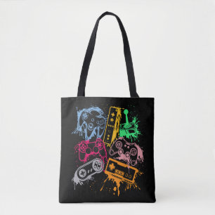 Video Game Console Controllers Retro 80's 90's Arc Tote Bag