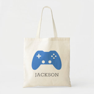 Video Game Controller Blue Gamer Personalised Kids Tote Bag