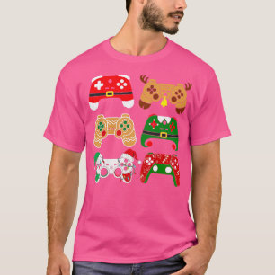 Video Game Controller Christmas Santa Hat Boys Kid T-Shirt