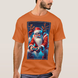 Video Game Controller Christmas Santa Hat Boys Xma T-Shirt