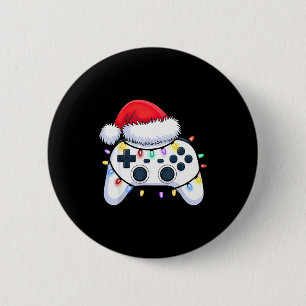 Video Game Controller Christmas Santa Hat Gamer Bo 6 Cm Round Badge