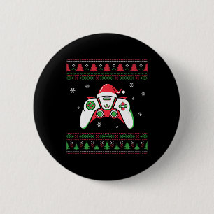 Video Game Controller Christmas Santa Hat Gamer Bo 6 Cm Round Badge