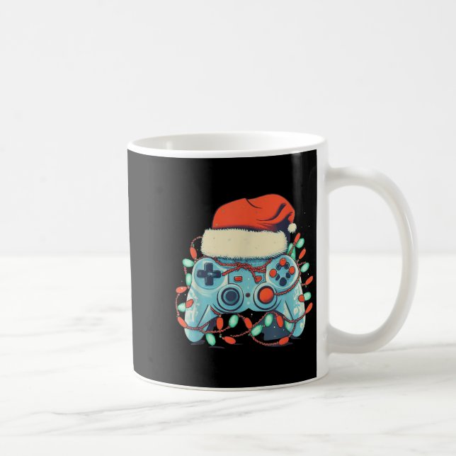 Video Game Controller Christmas Santa Hat Gamer Bo Coffee Mug (Right)