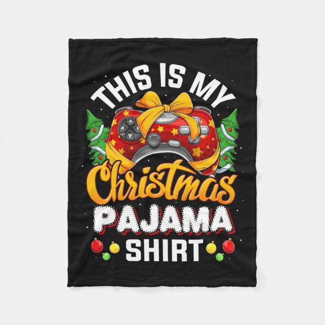 Video Game Controller Christmas Santa Hat Gamer Bo Fleece Blanket (Front)