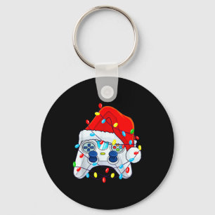 Video Game Controller Christmas Santa Hat Gamer Bo Key Ring