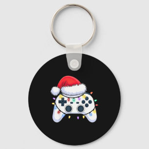 Video Game Controller Christmas Santa Hat Gamer Bo Key Ring