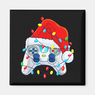 Video Game Controller Christmas Santa Hat Gamer Bo Magnet