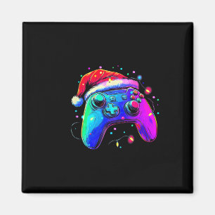 Video Game Controller Christmas Santa Hat Gamer Bo Magnet