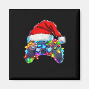 Video Game Controller Christmas Santa Hat Gamer Bo Magnet