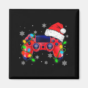 Video Game Controller Christmas Santa Hat Gamer Bo Magnet
