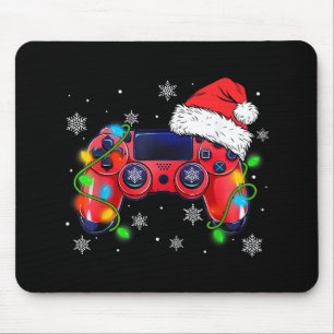 Video Game Controller Christmas Santa Hat Gamer Bo Mouse Pad