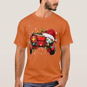 Video Game Controller Christmas Santa Hat Gamer Bo T-Shirt
