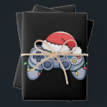 Video Game Controller Christmas Santa Hat Gamer Wrapping Paper Sheet<br><div class="desc">Video Game Controller Christmas Santa Hat Gamer</div>