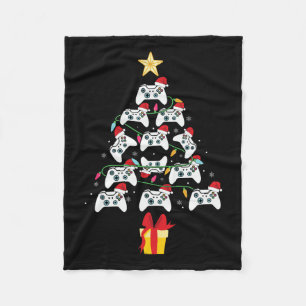 Video Game Controller Christmas Tree Xmas Boy Men  Fleece Blanket