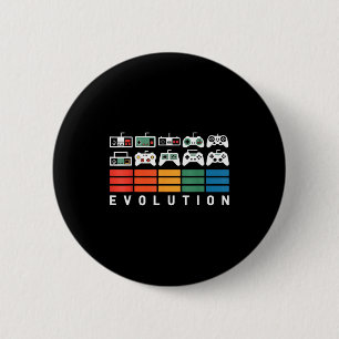 Video Game Controller Evolution 80s 90s Retro Gami 6 Cm Round Badge