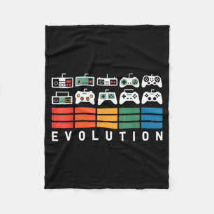 Video Game Controller Evolution 80s 90s Retro Gami Fleece Blanket