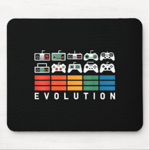 Video Game Controller Evolution 80s 90s Retro Gami Mouse Pad