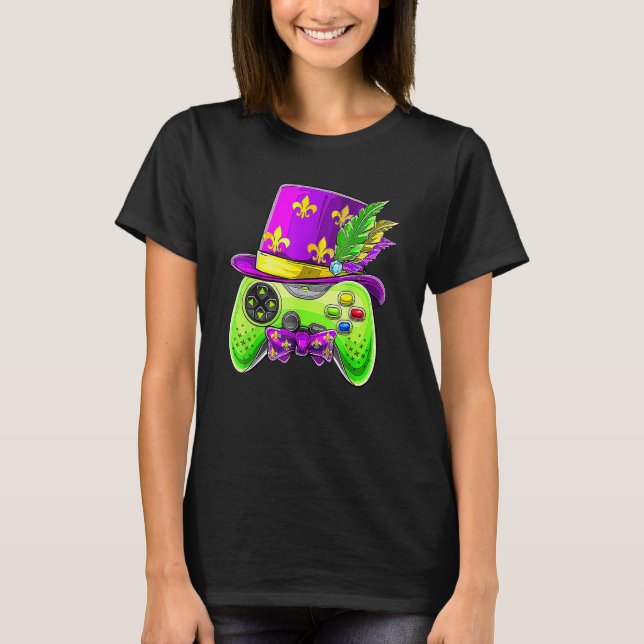 Video Game Controller Funny Mardi Gras Gamer E Spo T-Shirt (Front)