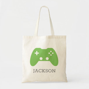 Video Game Controller GreenGamer Personalised Kids Tote Bag