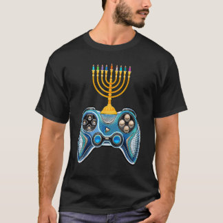 Video Game Controller Hanukkah 2022 Menorah Candle T-Shirt