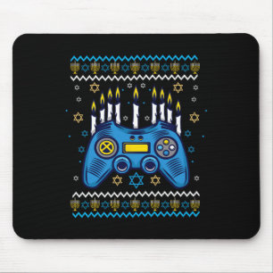 Video Game Controller Hanukkah Menorah Candles Jew Mouse Pad