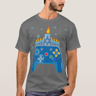 Video Game Controller Hanukkah Menorah Candles  T-Shirt