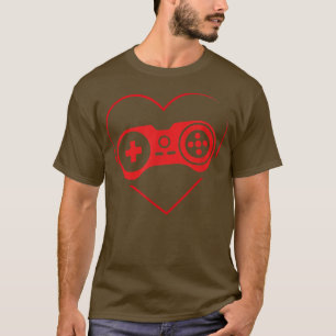 Video Game Controller Heartbeat Valentine's Gamer  T-Shirt