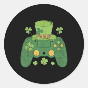 Video Game Controller Irish Gamer Boys Happy St Pa Classic Round Sticker