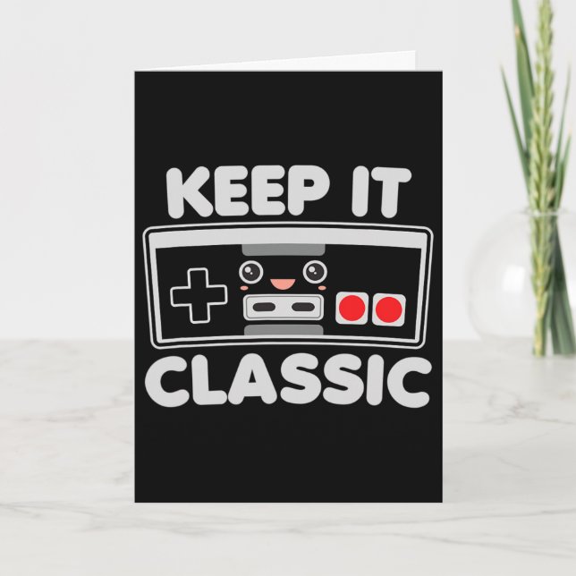 Video Game Controller Keep It Clic Humour 80s Retr Card (Front)