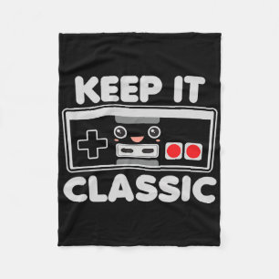 Video Game Controller Keep It Clic Humour 80s Retr Fleece Blanket