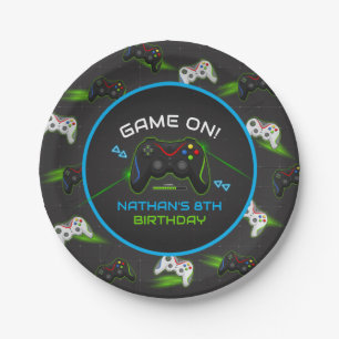 Video Game Controller Kids Birthday Paper Plate