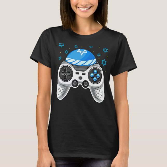 Video Game Controller Kippah Passover Pesach Gamer T-Shirt (Front)