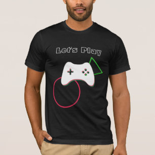 Video Game Controller, Let's Play, Red & Green Art T-Shirt