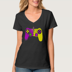 Video Game Controller Mardi Gras Carnival Mask Fle T-Shirt