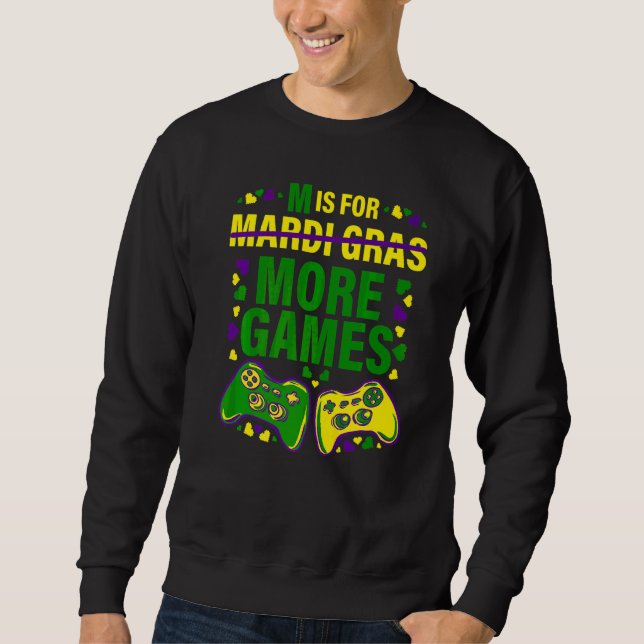 Video Game Controller Mardi Gras Costume Gamer Kid Sweatshirt (Front)