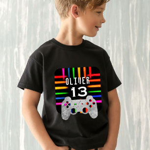 Video Game Controller Neon Birthday Guest of Honor T-Shirt