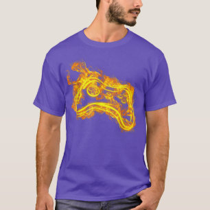 Video Game Controller On Fire Video Gamer  T-Shirt