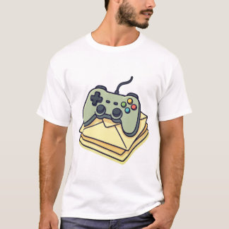 Video Game Controller on Mail Stack – Cute Cartoon T-Shirt