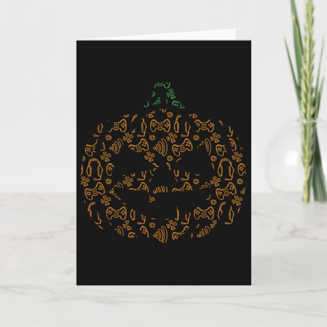 Video-game Controller Pumpkin Halloween Costume Ga Card (Front)