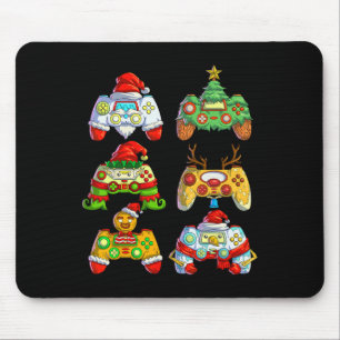 Video Game Controller Santa Hat Christmas Gamer 2 Mouse Pad