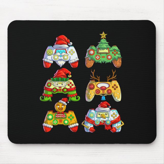 Video Game Controller Santa Hat Christmas Gamer 2  Mouse Pad (Front)