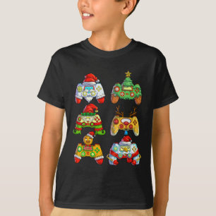 Video Game Controller Santa Hat Christmas Gamer 2 T-Shirt