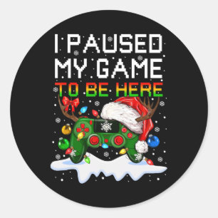 Video-game Controller Santa Hat Christmas Gaming X Classic Round Sticker