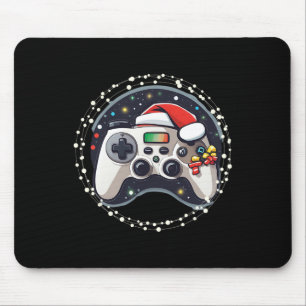 Video Game Controller Santa Hat Christmas Gaming X Mouse Pad