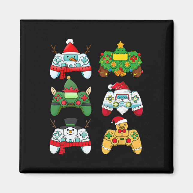 Video Game Controller Santa Hat Gamer Boys Xmas 2  Magnet (Front)