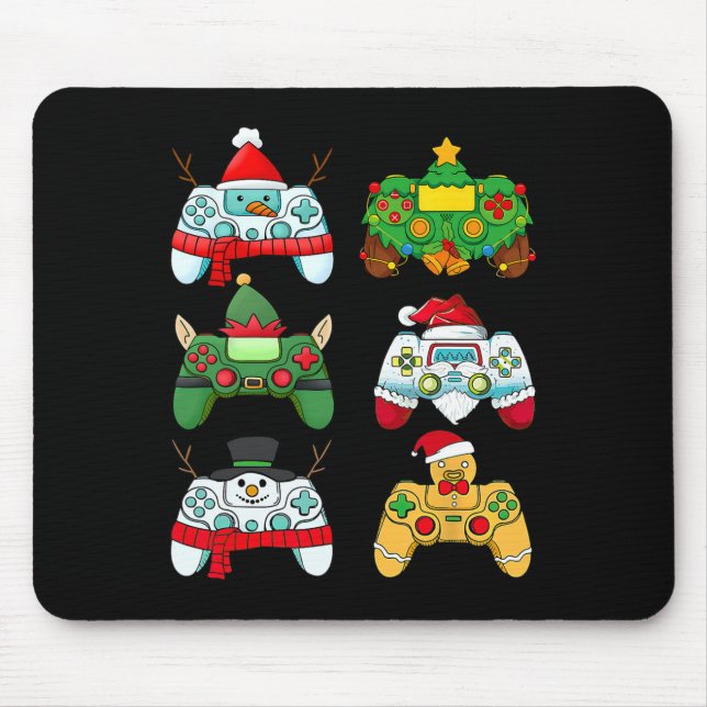Video Game Controller Santa Hat Gamer Boys Xmas 2  Mouse Pad (Front)