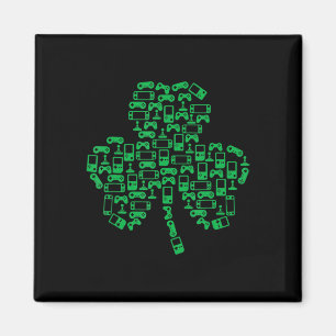 Video Game Controller Shamrock Irish Gamer St Patr Magnet